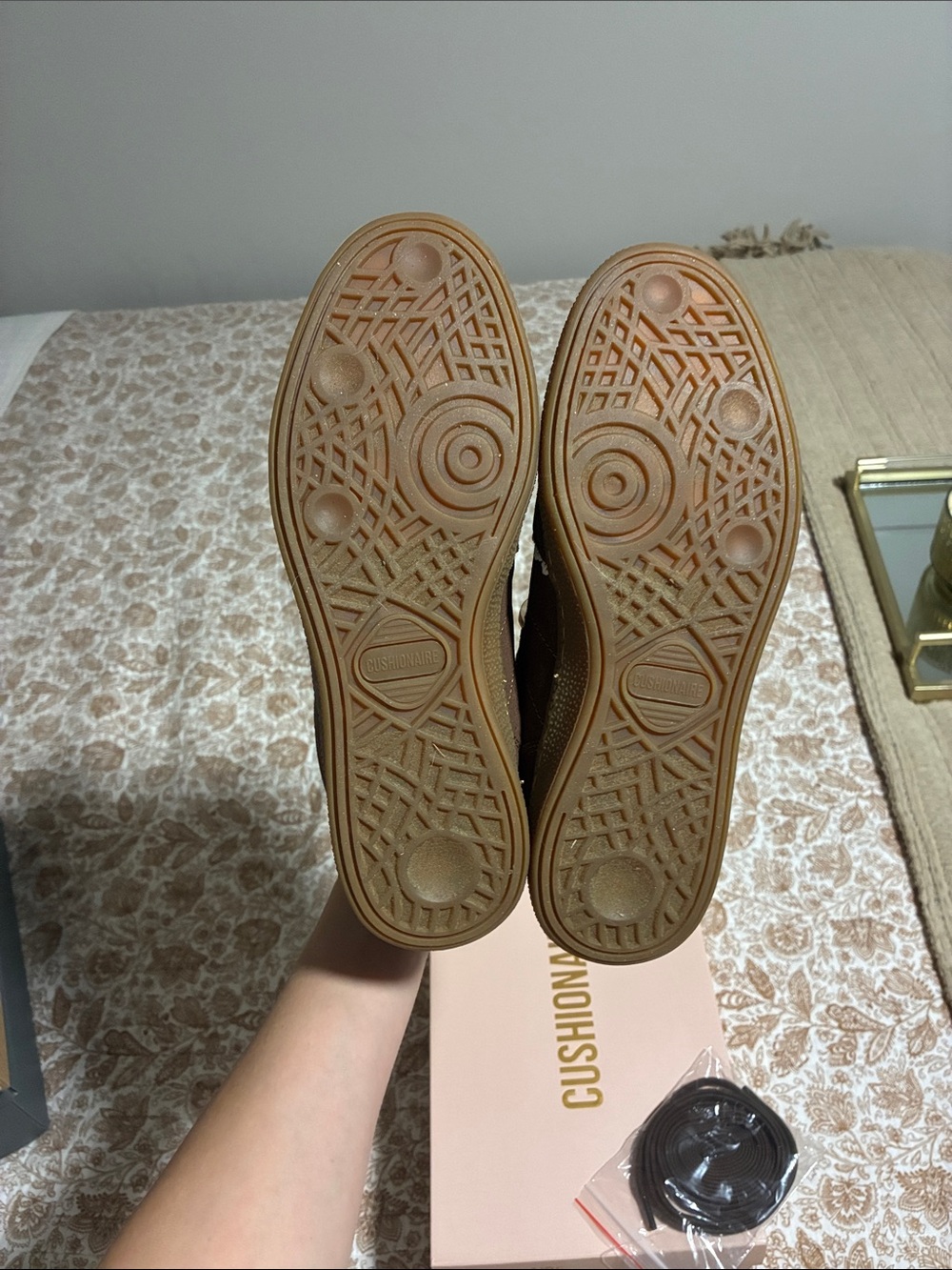 Brown Lace-Up Casual Sneakers with White Trim - Picture 2 of 4
